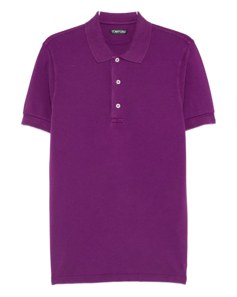 Tom Ford Poloshirt aus Baumwollmischung Purple
