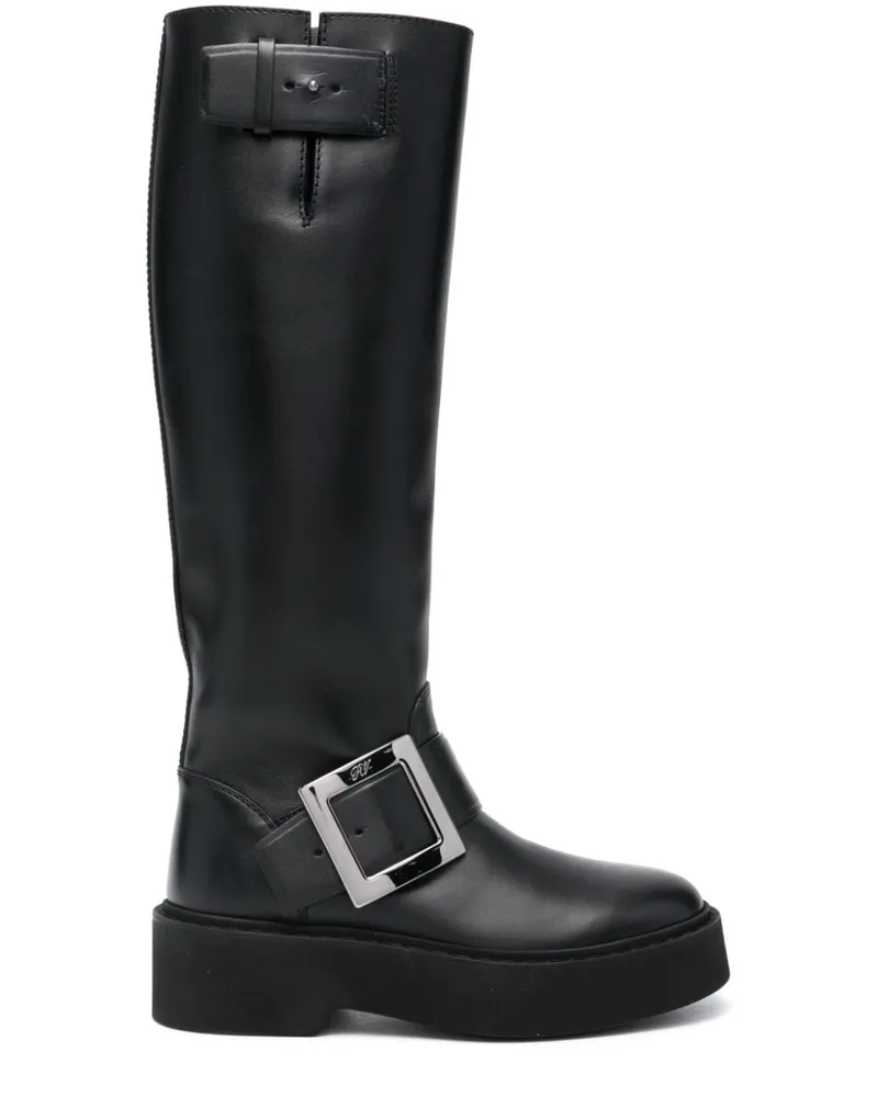 Roger Vivier Viv Rangers hohe Lederstiefel Black