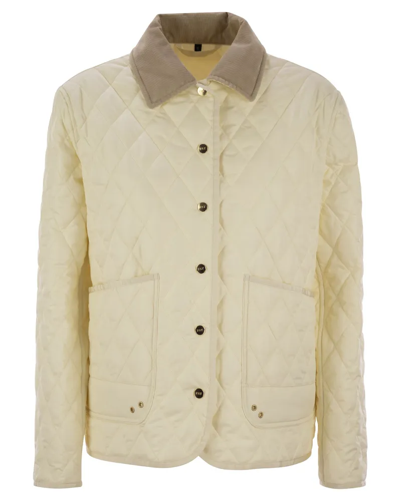 Fay Diamond gesteppte Nylon -Hemdjacke White