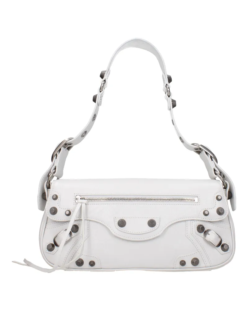 Balenciaga Le Cagole Damens Umhängetasche Weiß/Optikweißes Leder -