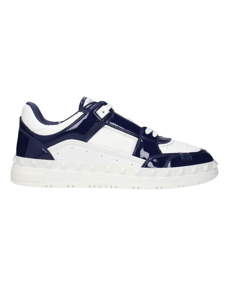 Valentino Garavani Herrens Sneakers Weiß/Blaues Leder -