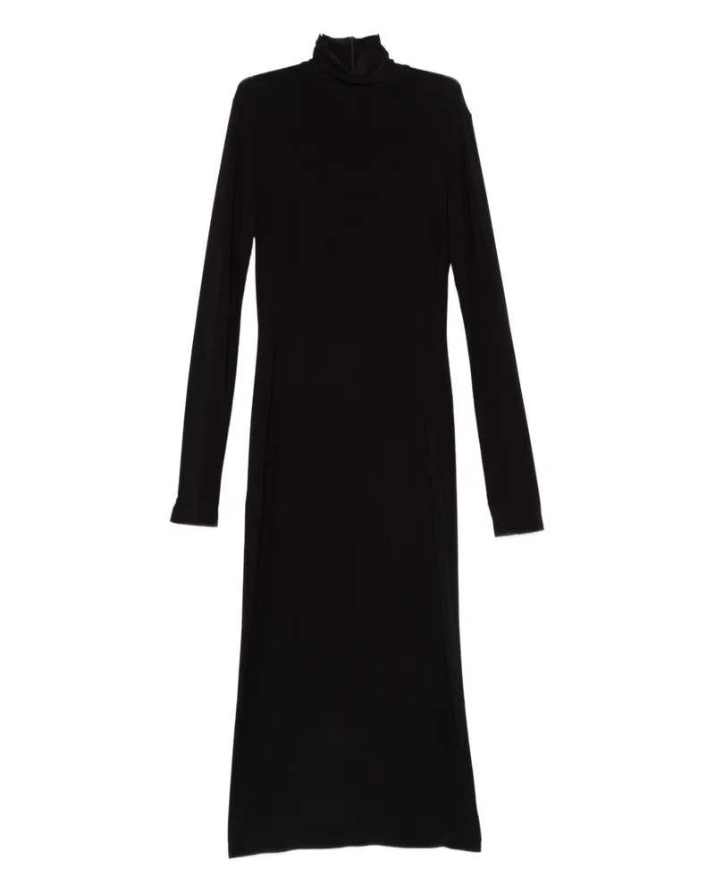 Norma Kamali Midikleid mit Rollkragen Black