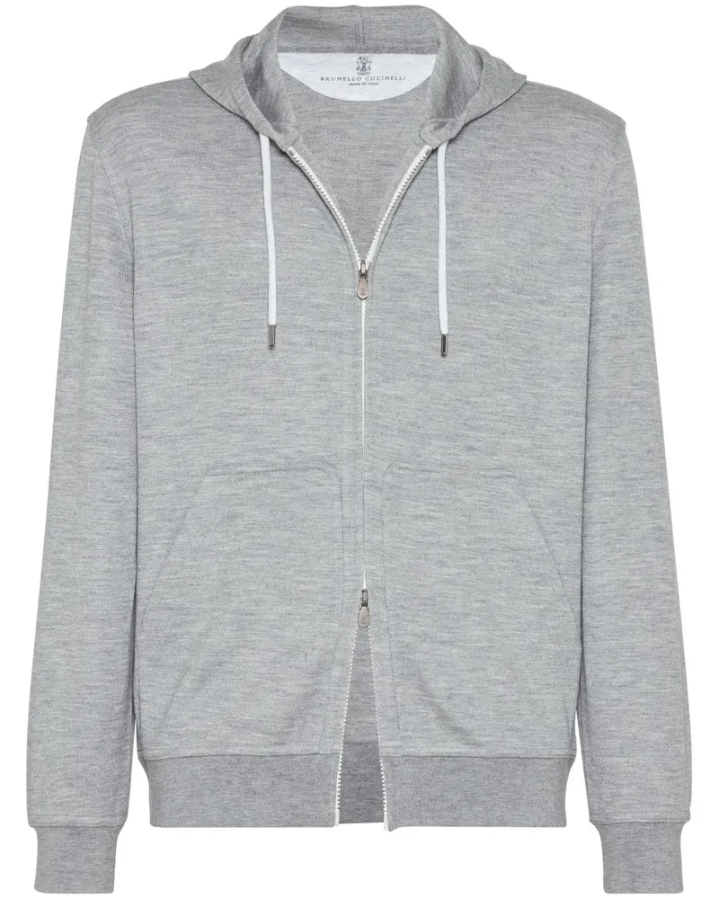 Brunello Cucinelli Kapuzenpullover aus Seide und Kaschmir Light