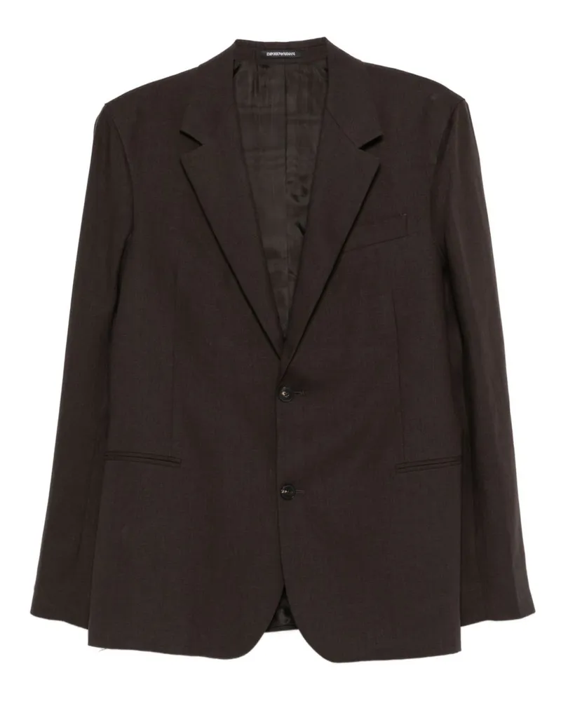 Emporio Armani Leinen Single Breasted Jacke Brown