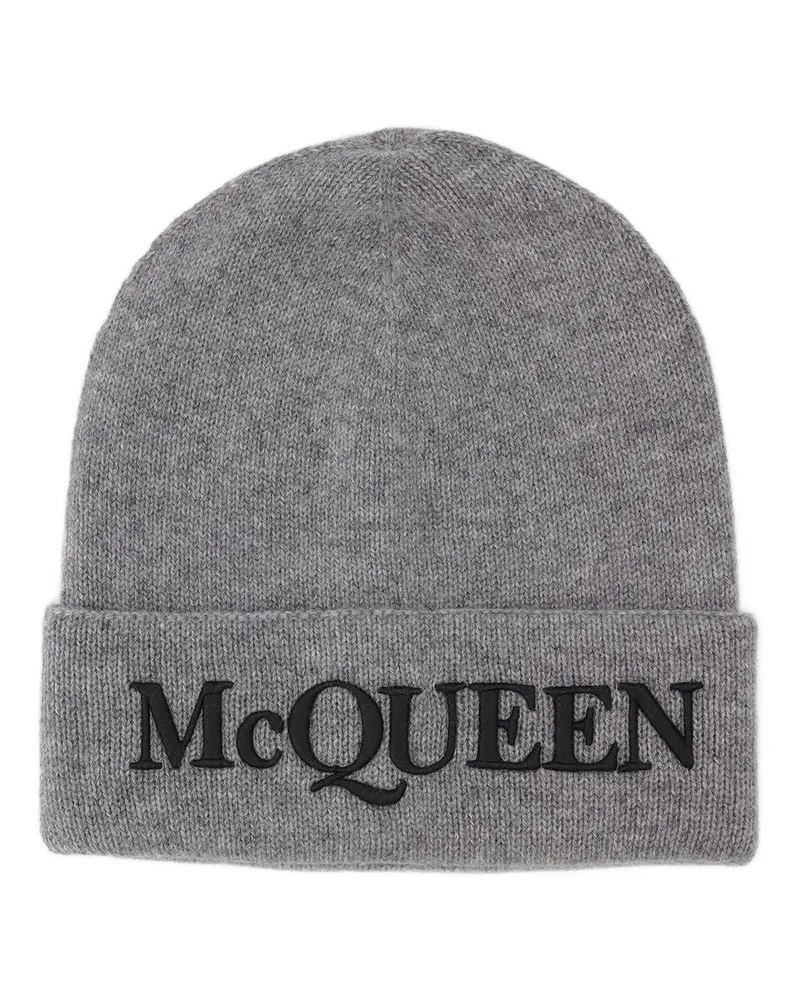 Alexander McQueen Schwarzer Kaschmirkappe Black