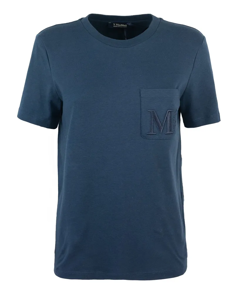 Max Mara T Shirt Madera Blu Blue