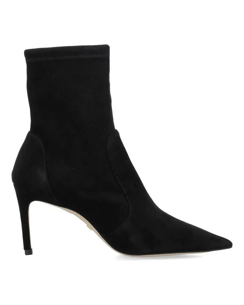 Stuart Weitzman 85 Stretch Lederstiefel Black