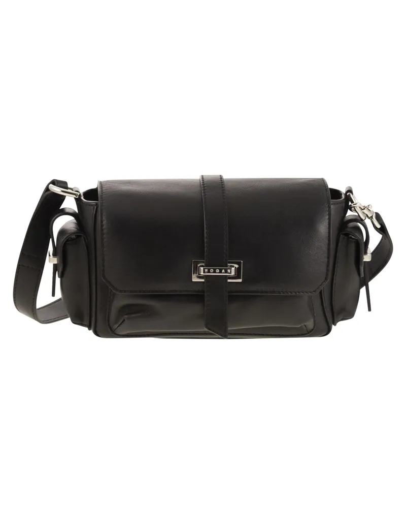 Hogan Small Leder Klappentasche Black