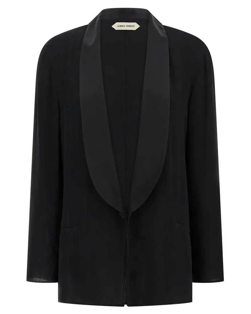 Alberta Ferretti Georgette Blazer Black
