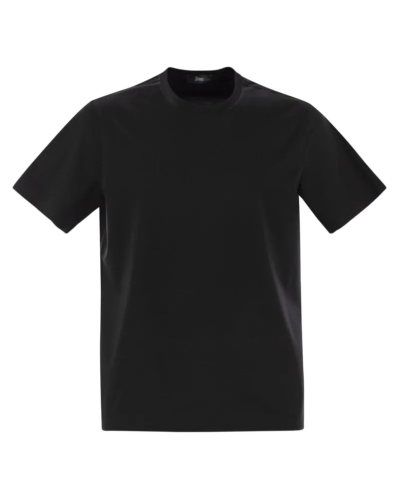 Herno Stretch Cotton T -Shirt Black