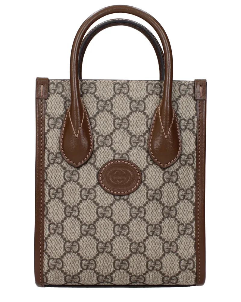 Gucci Damens Handtaschen Beige/Braun Leder -