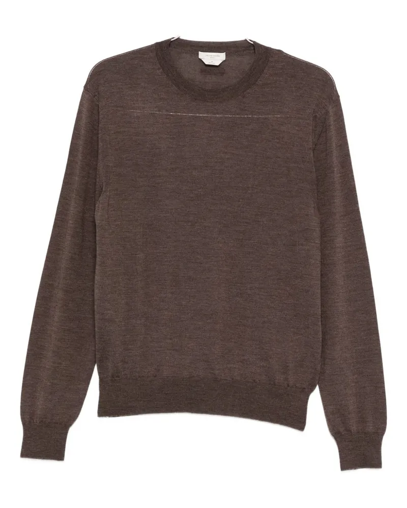 Jacob Cohën Woll- und Seiden -Crewneck -Pullover Brown