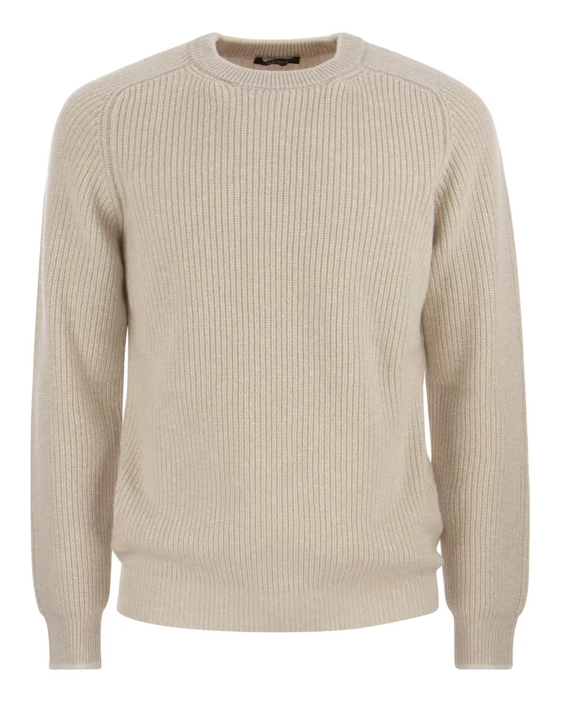 Peserico Crew Neck -Pullover in Wolle und Kaschmir Beige