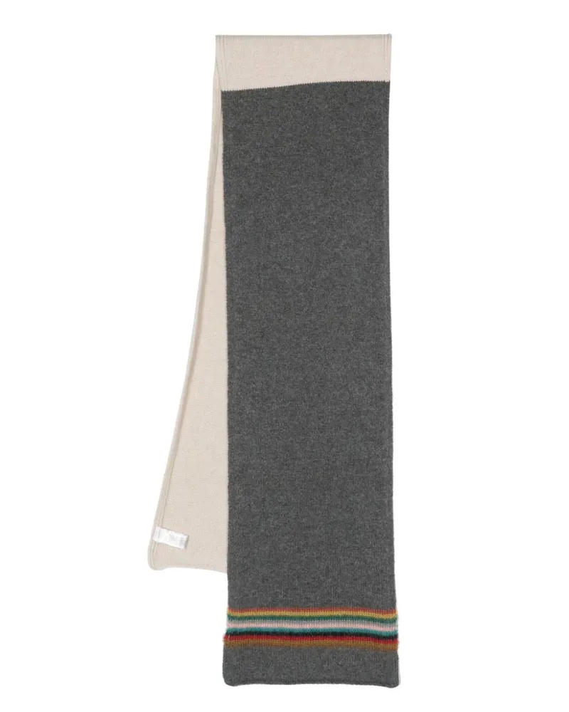 Paul Smith Signature Stripe Wolle Schal Grau