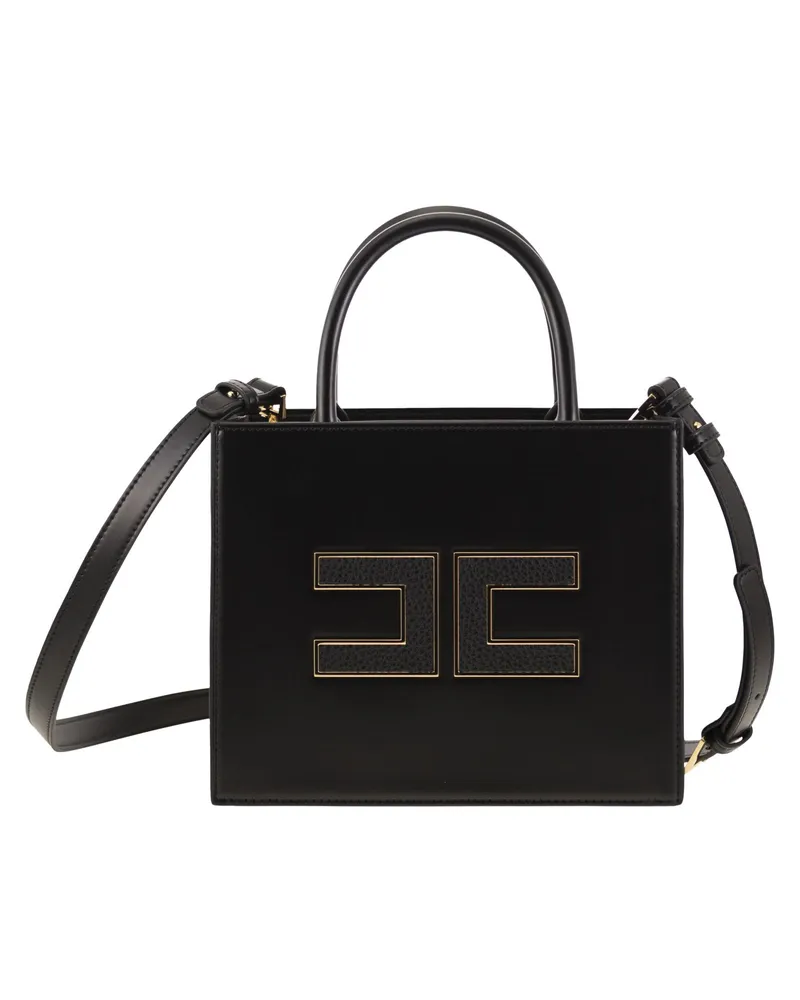Elisabetta Franchi Small Tote Bag With Logo Black