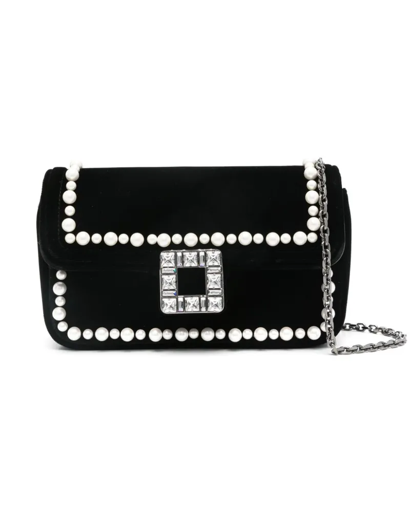 Roger Vivier Jeu de Fille Velvet Clutch Black