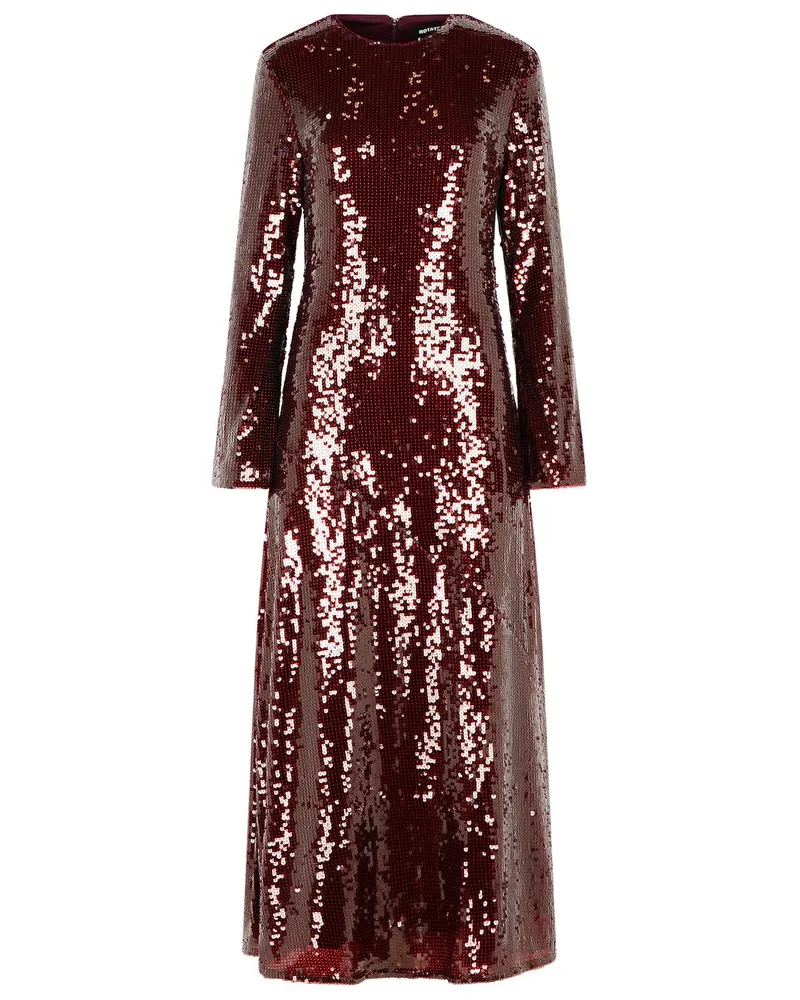ROTATE Birger Christensen Drehen Sie 'Kaisa' Burgunder Polyesterkleid Bordeaux