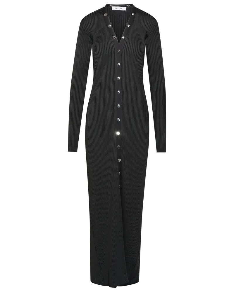 ATTICO Attico Long Cardigan in schwarzer Viskose -Mischung Black
