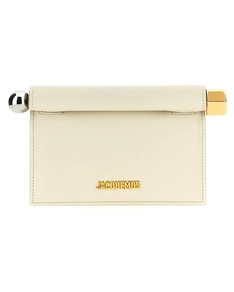 Jacquemus La Petite Pochette Rond Carré' Clutch White