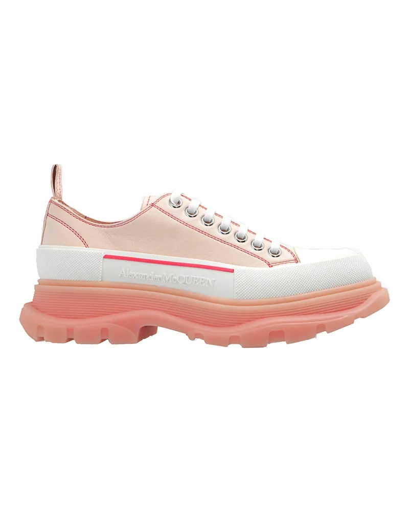 Alexander McQueen Tritt Slik Leder -Sneaker Rosa