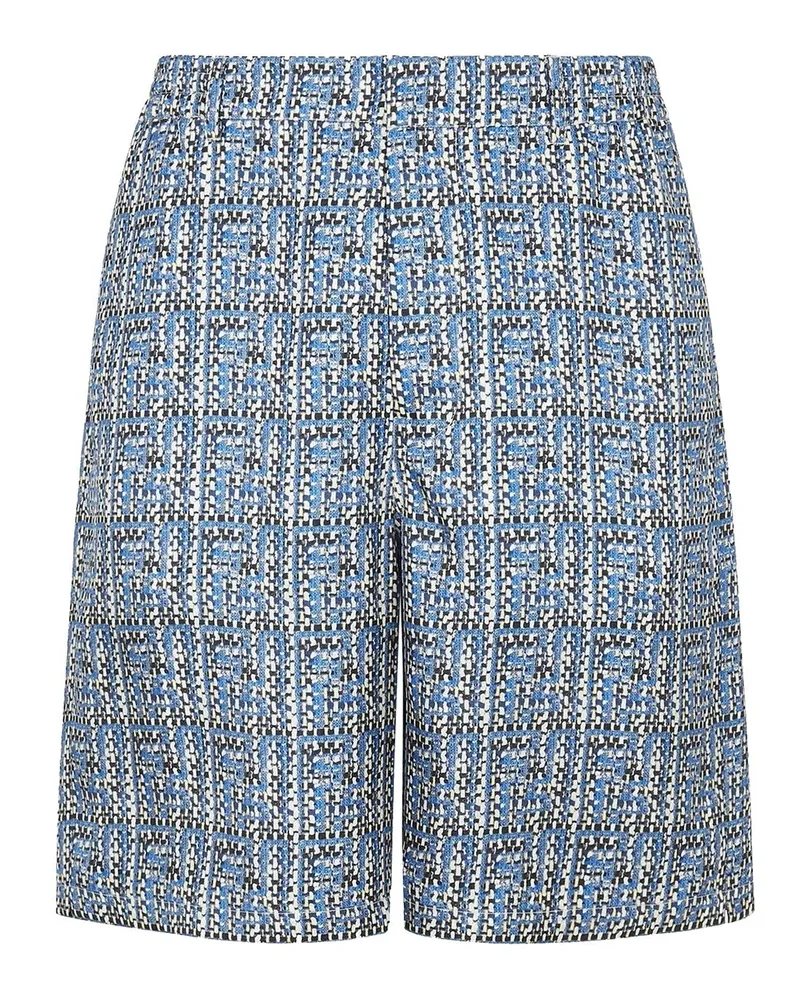 Fendi gedruckte Seidenshorts Blue