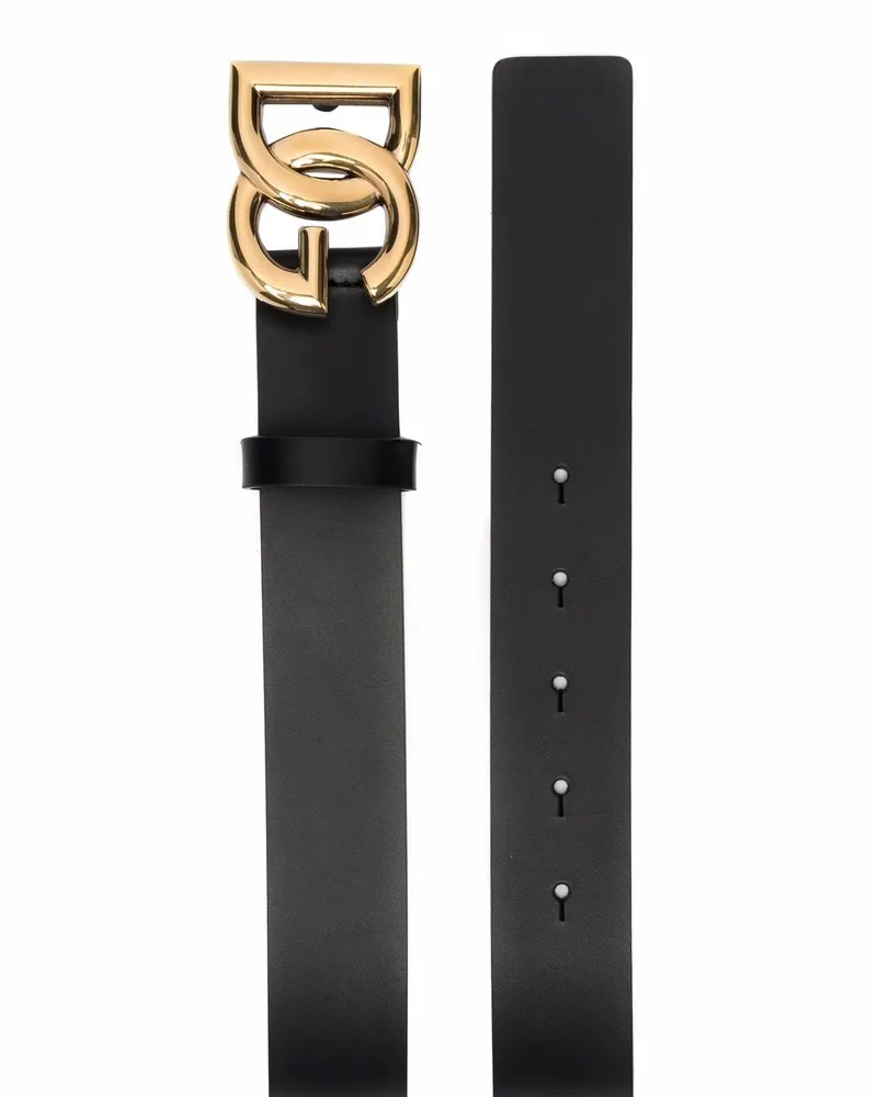 Dolce & Gabbana DG Logo Ledergürtel Black