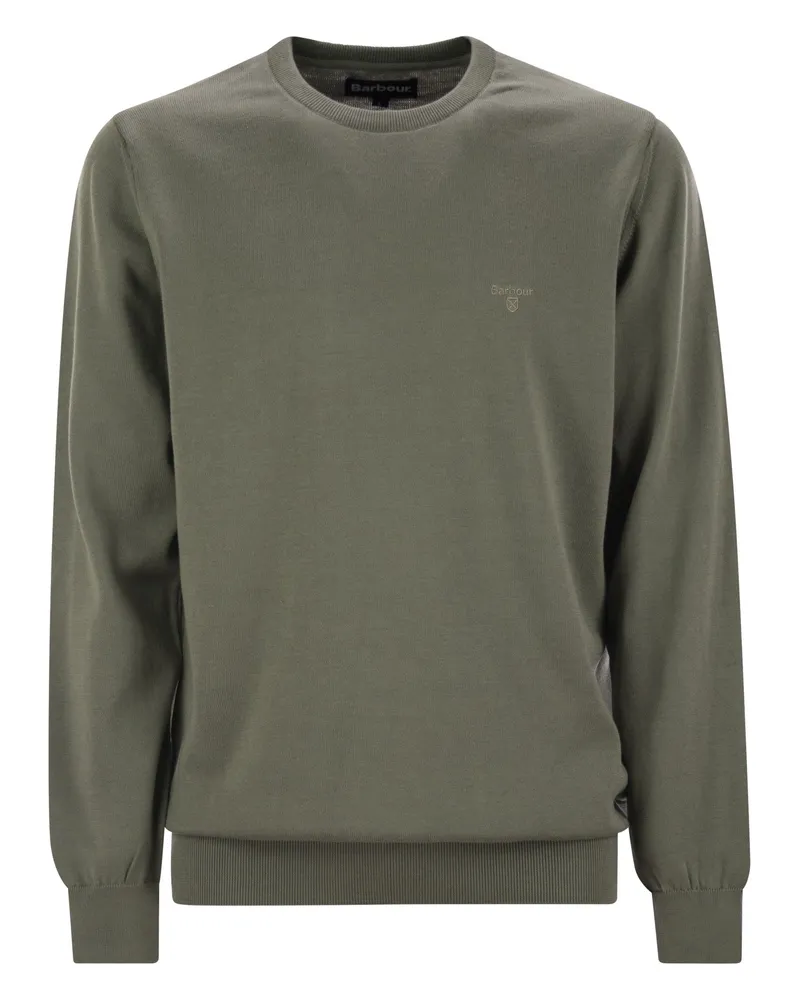 Barbour Pima Baumwoll Crew Halsspringer Green