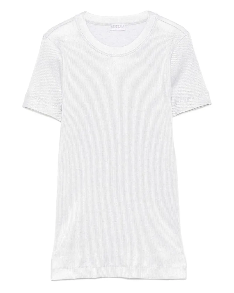 Brunello Cucinelli Baumwoll -T -Shirt Silver