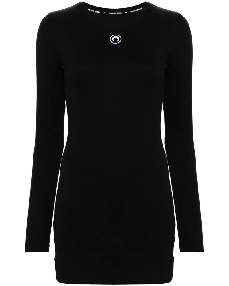 Marine Serre Moon Minikleid aus Baumwolle Black