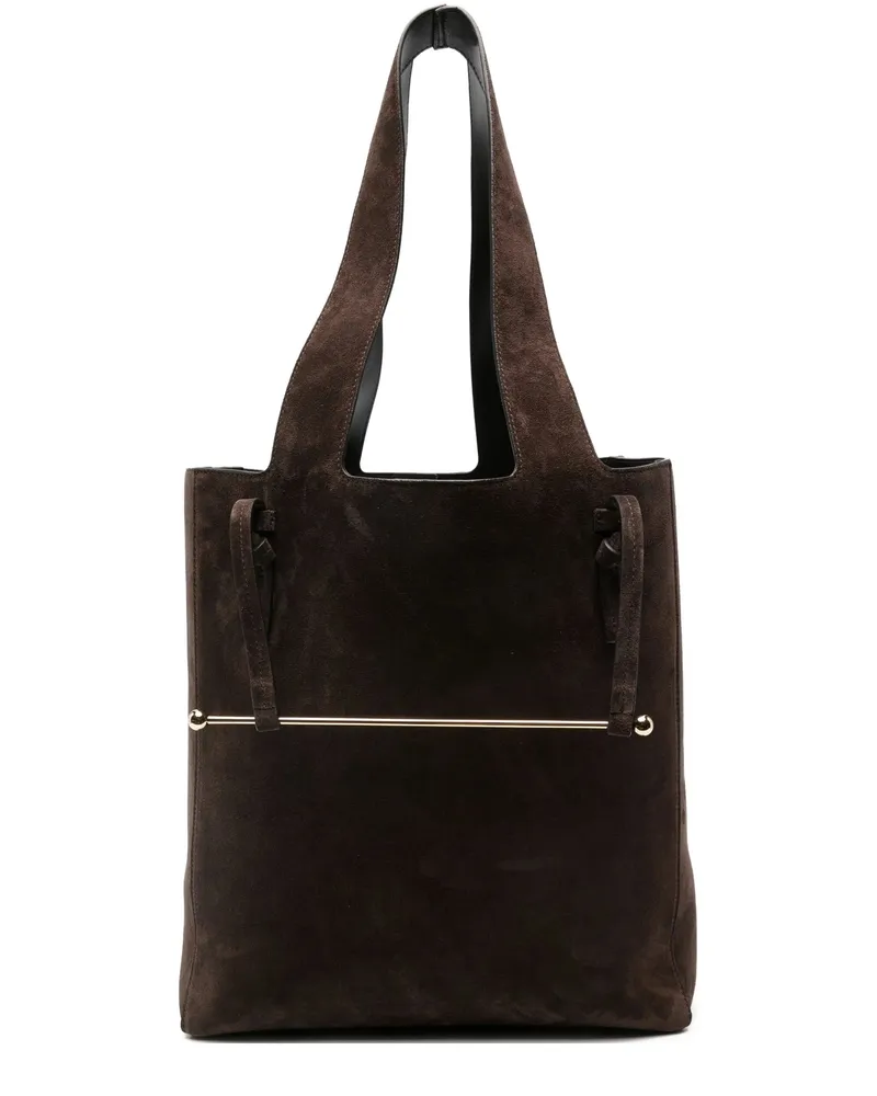 Strathberry Melody Tote Wildleder Wildleder Schokolade 