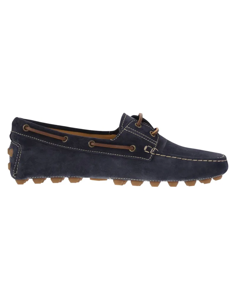 TOD'S Tod 's Kautschukblasen Wildlederboot Blue