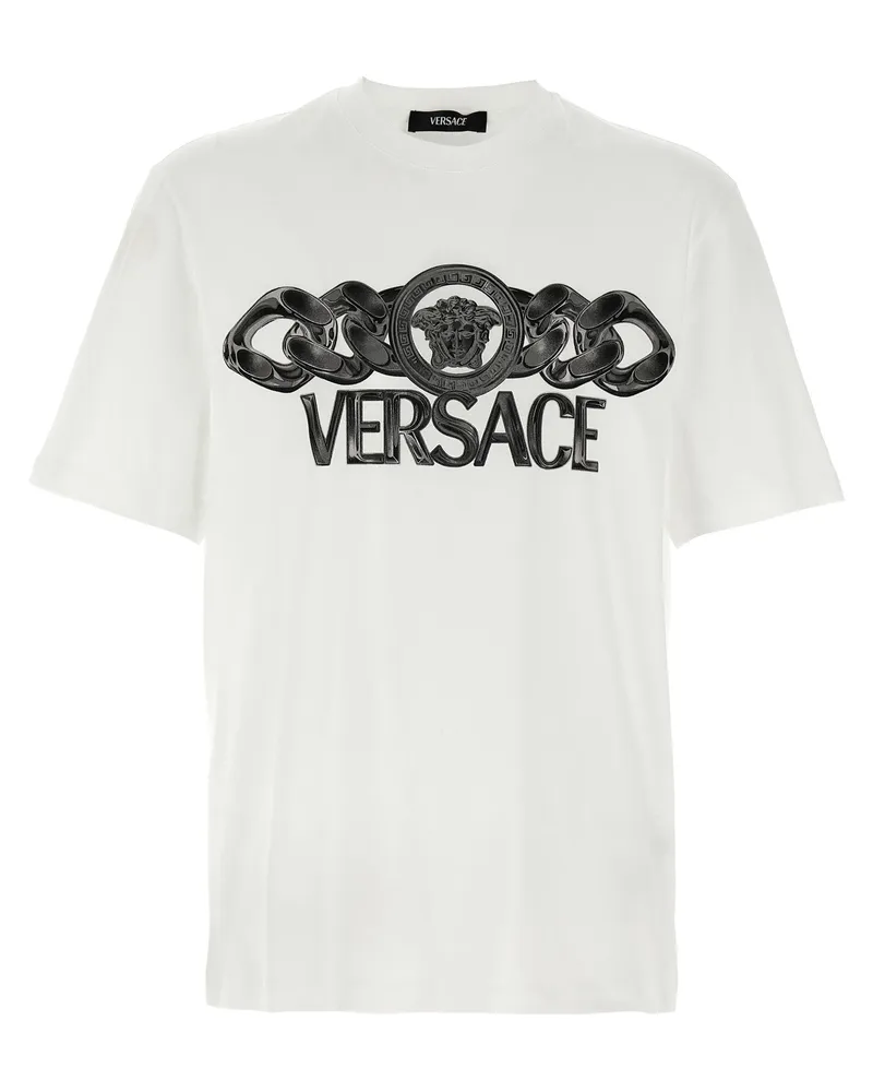 Versace Medusa' Logo Druck T -Shirt White