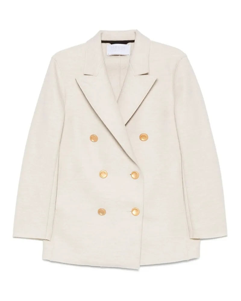 Harris Wharf London Wolle Doppelbrustmantel Beige