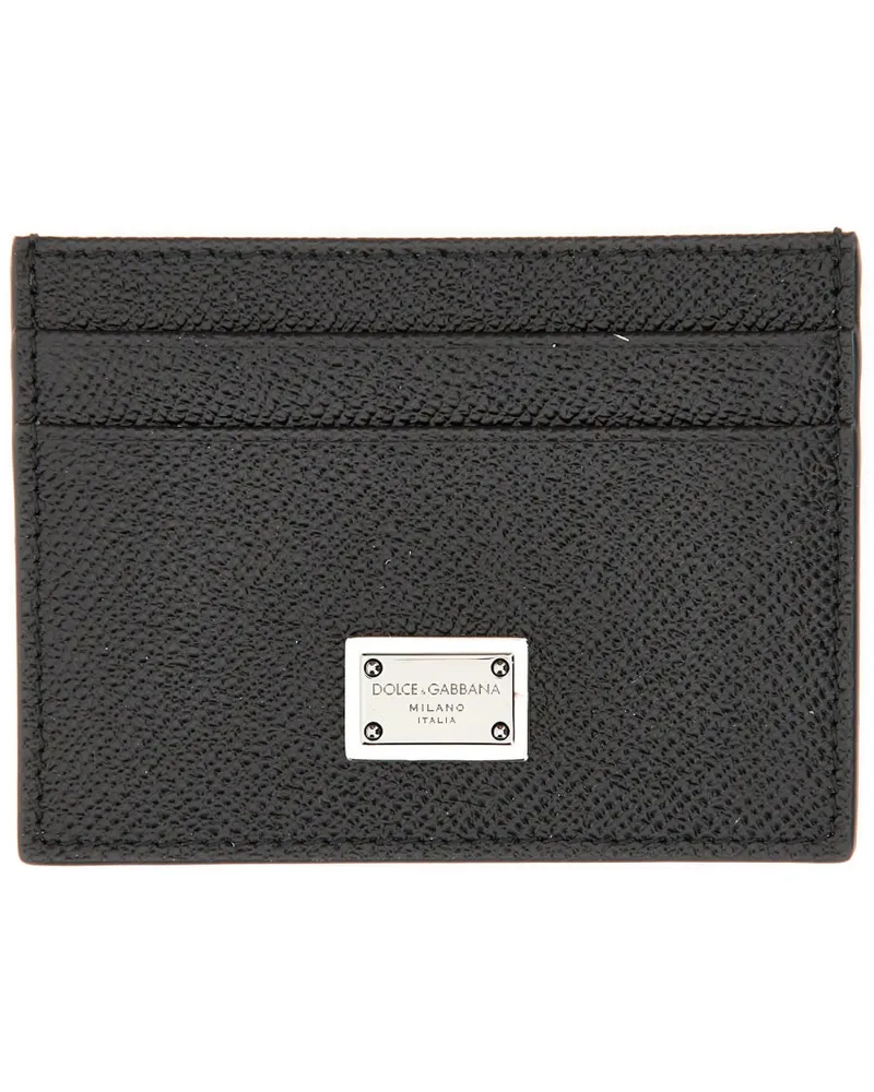 Dolce & Gabbana Lederkartenhalter Black