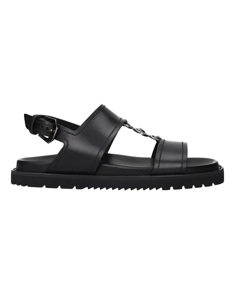 Versace Herrens Ledersandalen Schwarz -