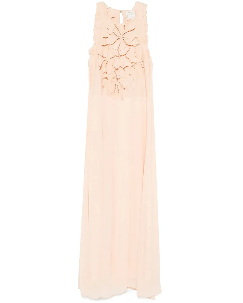 forte_forte en Fleur" Stickerei Popline und Georgette Kleid 