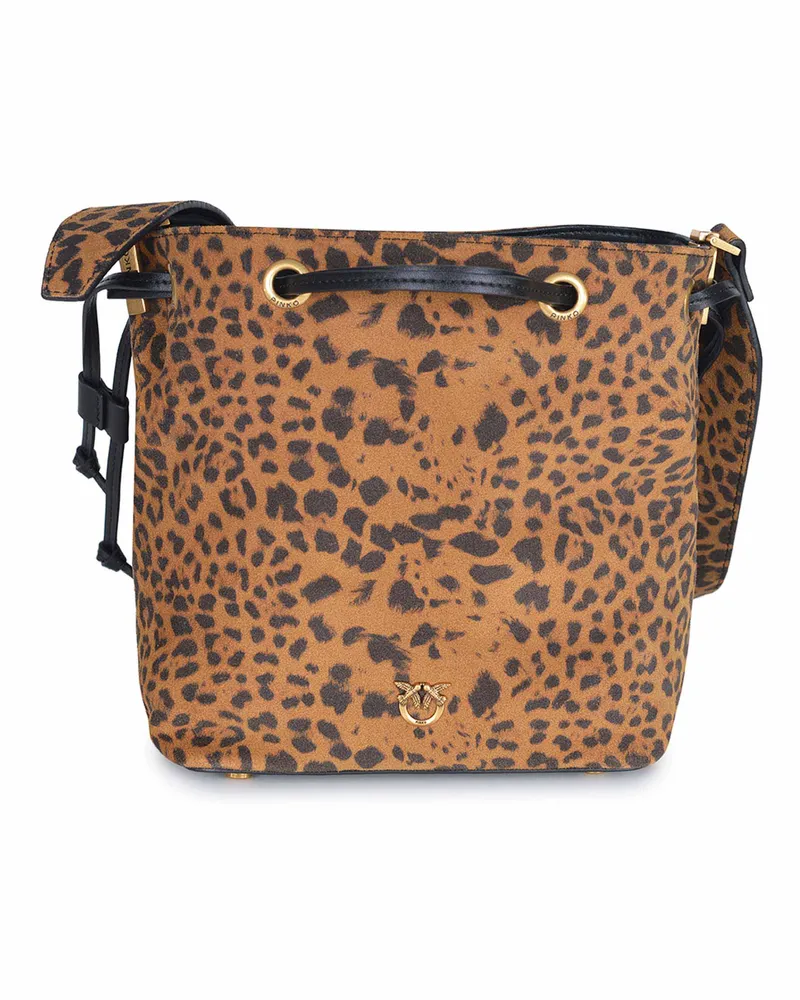 Pinko Mini Bucket" -Tasche aus Wildleder Brown