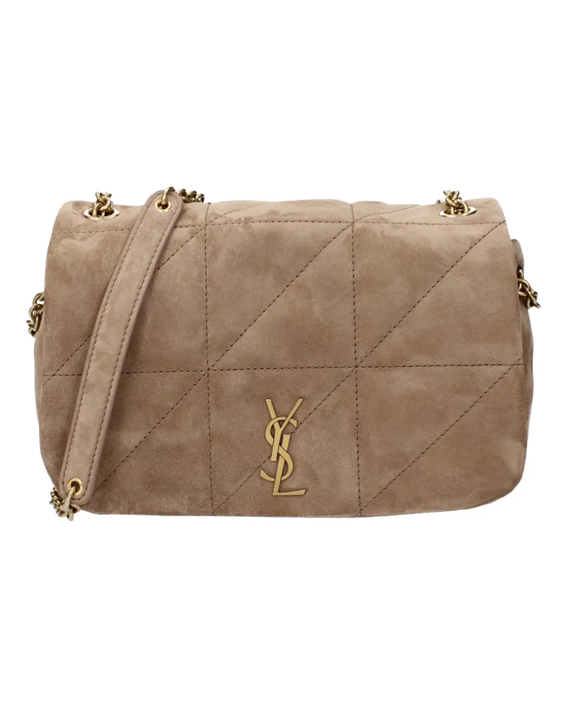 Saint Laurent Jamie 4.3 Damens Umhängetasche Wildleder Beige/Rosa -