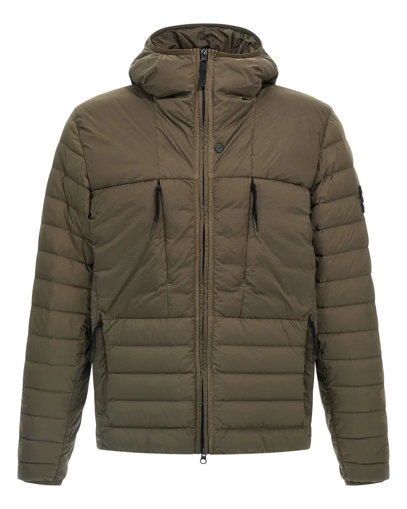 Stone Island nahtloser Tunnel Nylon Down Tc' Down Jacke Green