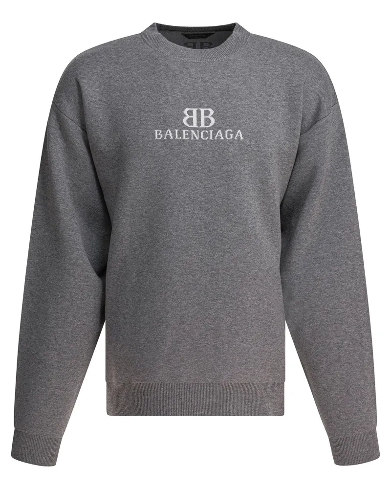 Balenciaga Baumwoll-Sweatshirt mit Rundhalsausschnitt Grey