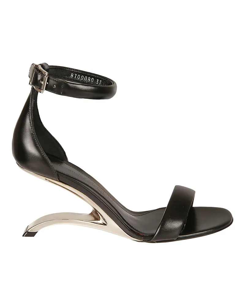 Alexander McQueen Ledersandalen Schwarz