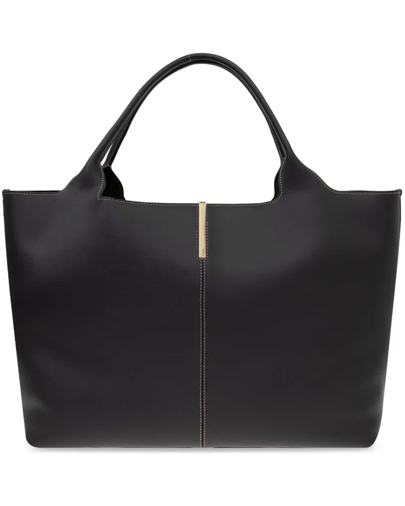 TOD'S Tod 's Mittelgroße Leder -Einkaufstasche Black