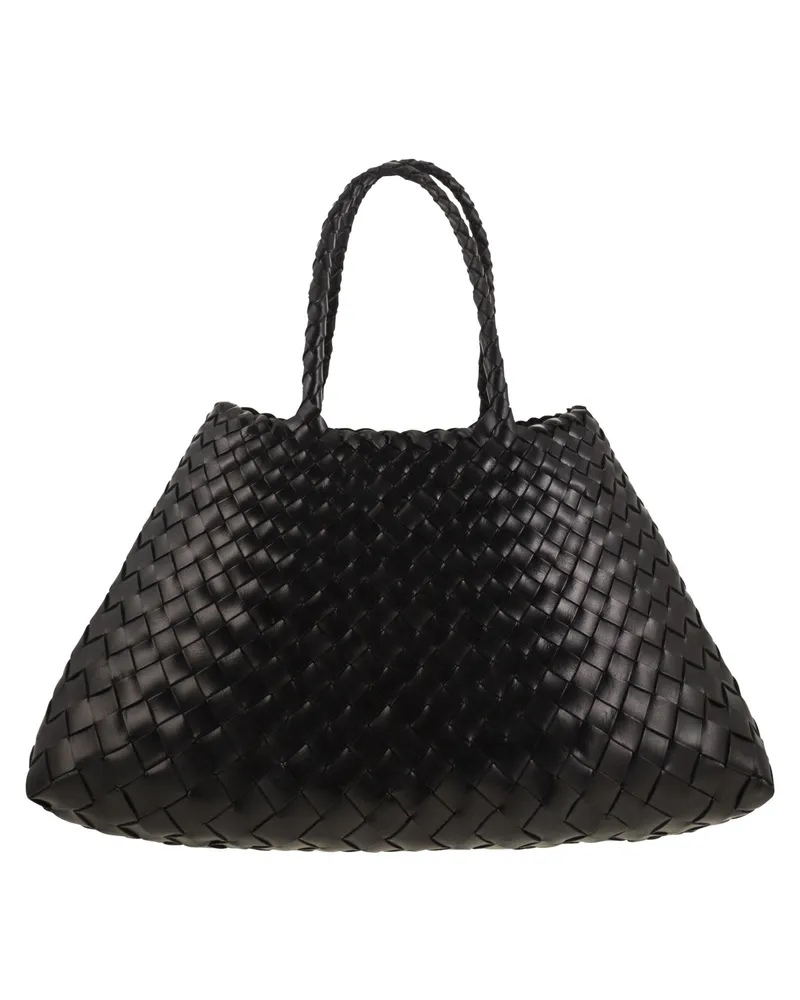 Dragon Santa Croce Small Woven Leather Bag Black