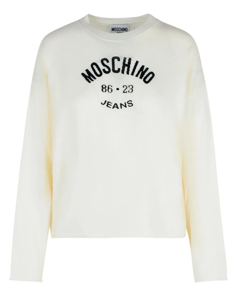 Moschino Elfenbein Virgin Wollpullover Ivory