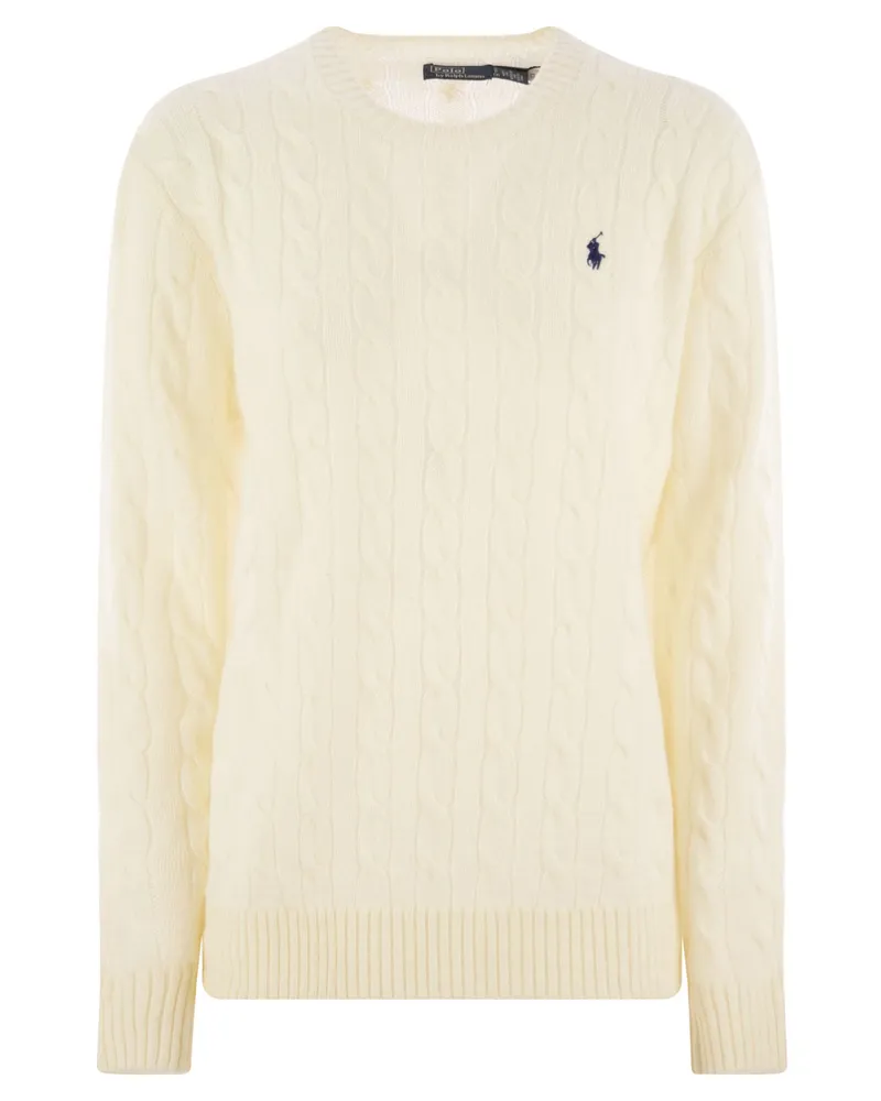 Ralph Lauren geflochten Wolle und Kaschmirbesatzungshals Cream