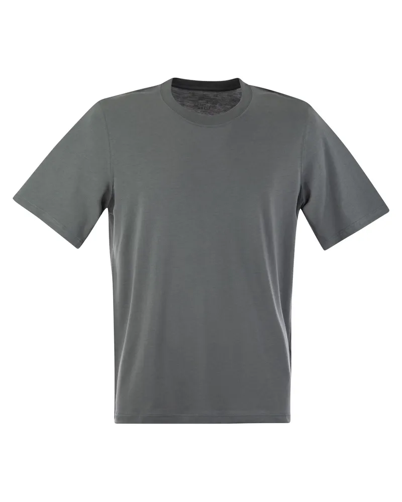 Majestic Majestätische Kurzarm -T -Shirt in Lyocell und Baumwolle Grey