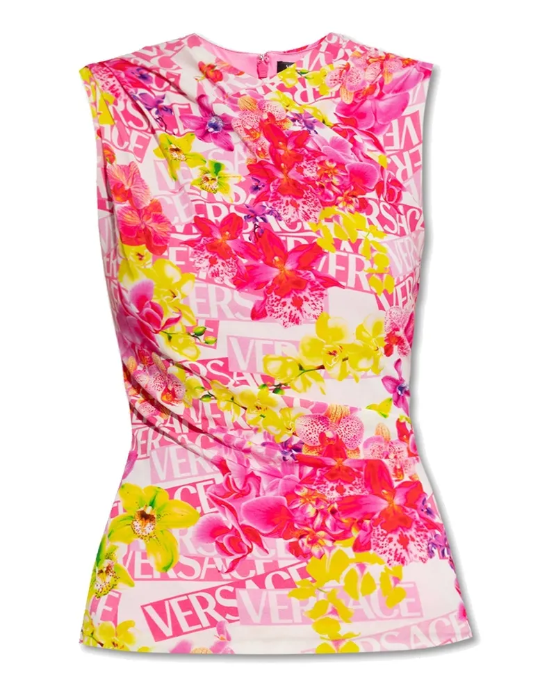 Versace Versace ärmellose gedrucktes Top Rosa
