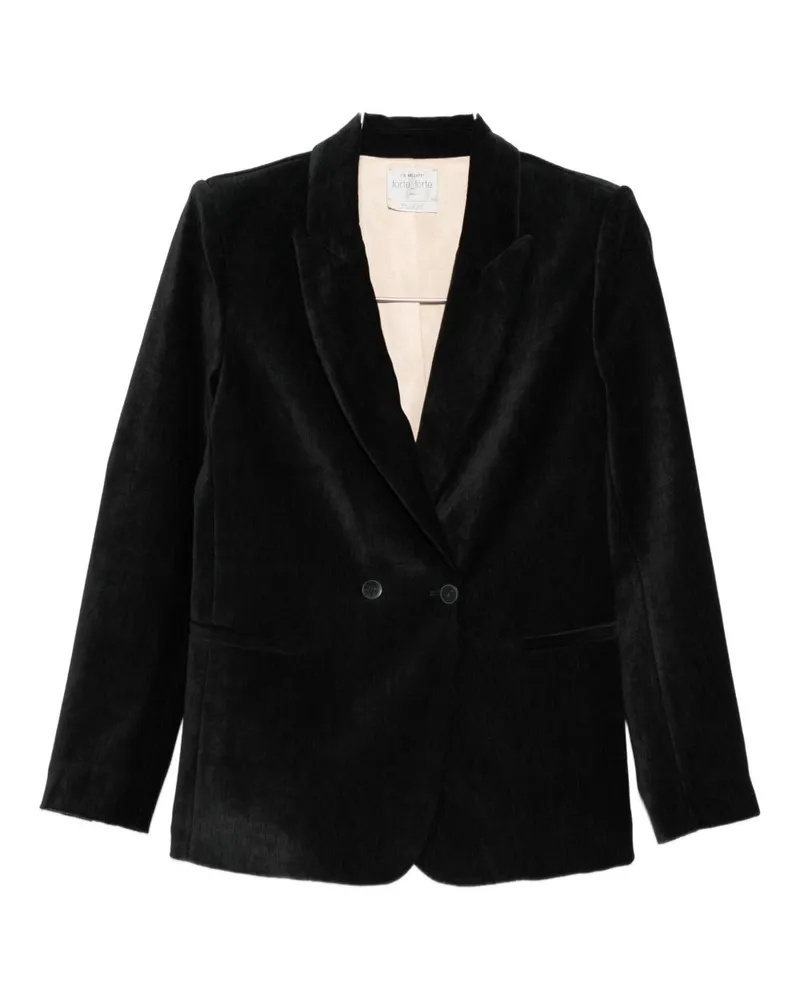 forte_forte Velvet Double Breasted Jacke Black