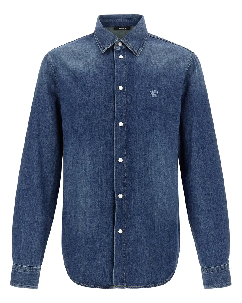 Versace Medusa' Patch -Shirt Blue
