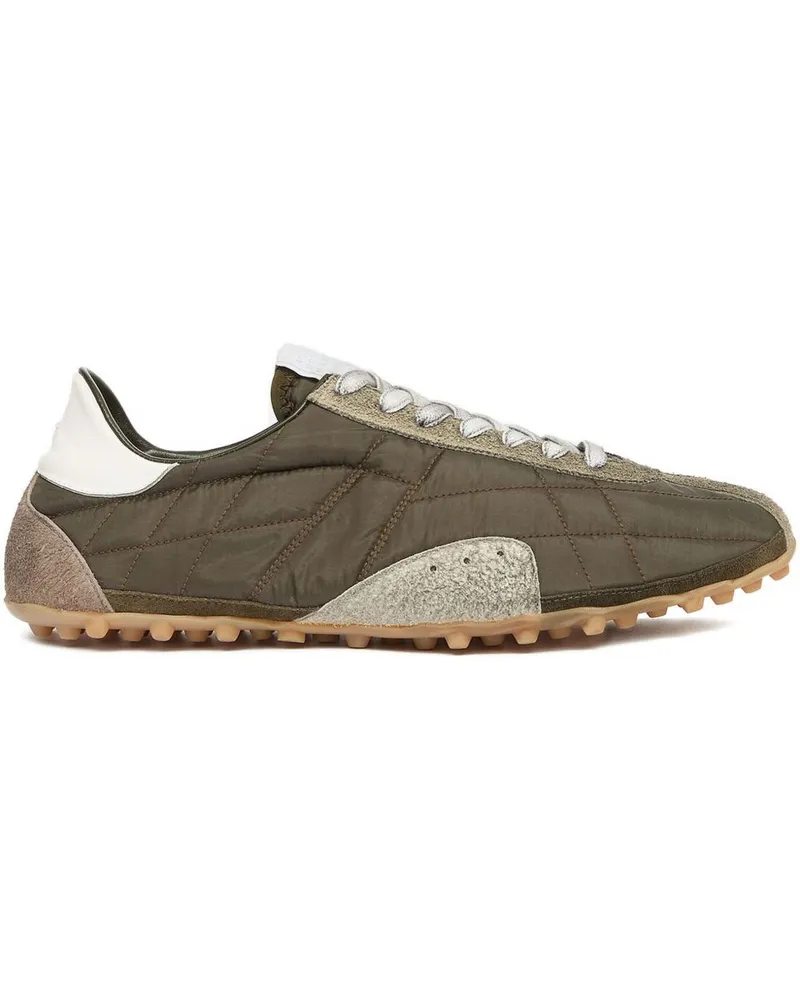 Maison Margiela Sprinter mit niedrigen Leder -Turnschuhen Green